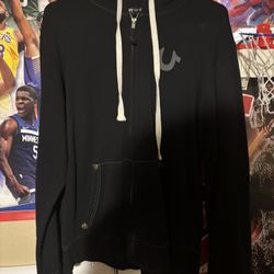 True religion zip up white stitching size Large