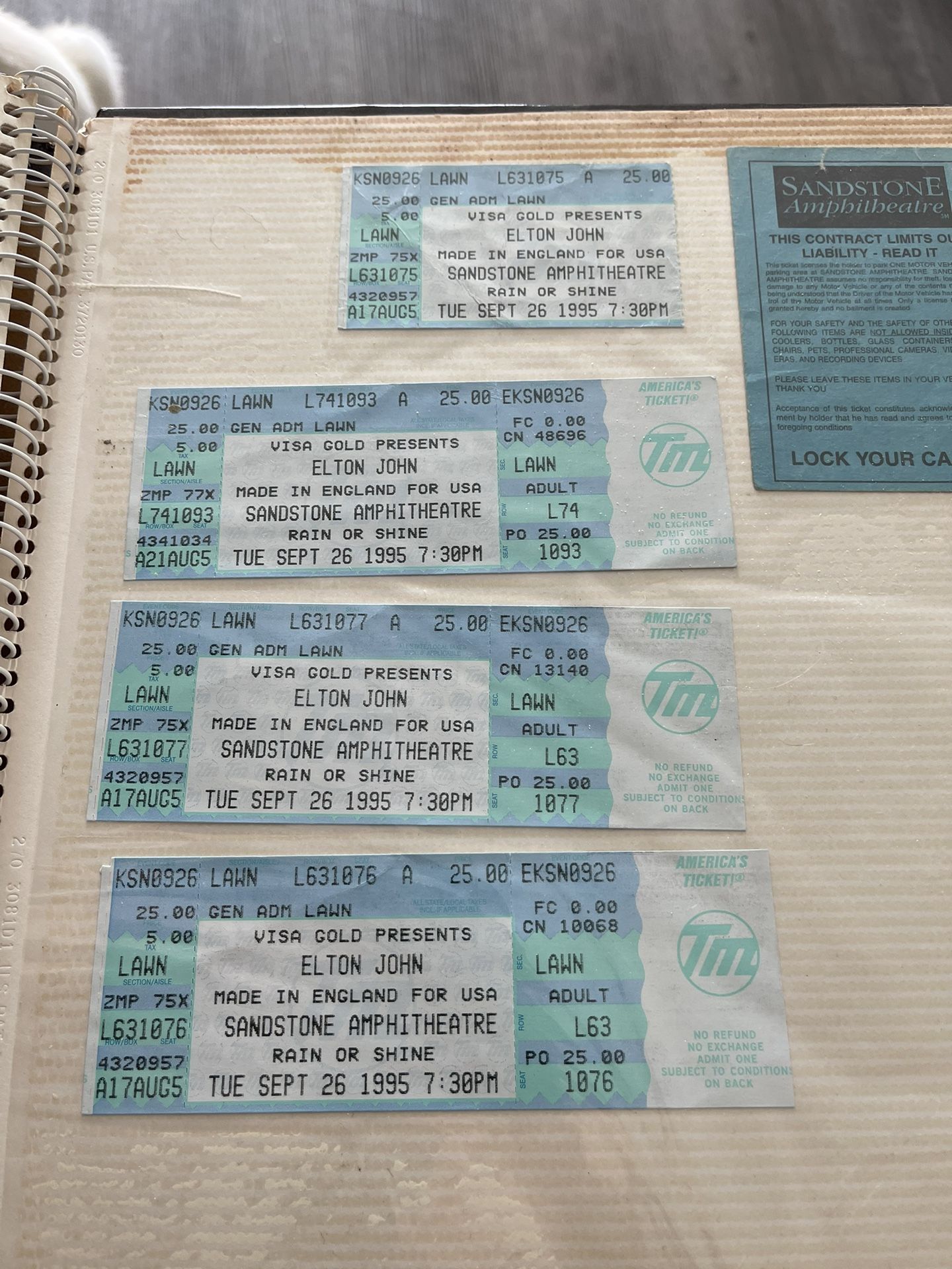 Old Concert Tickets 