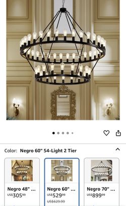 Viksroeo Wagon Wheel Tiered Chandelier