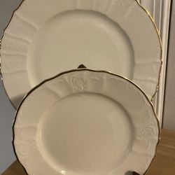 Formalities by Baum Bros Bernadotte Ivory 6 Dinner and Salad Plates