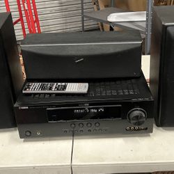 Stereo System 3 Speakers + Receiver And Remote 