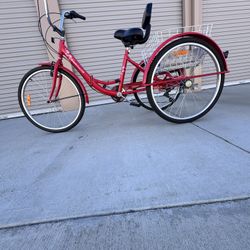 VEVOR Folding Adult Tricycle,Adult Folding Trikes, 3 Wheel Cruiser Bike with Large Basket & Adjustable Seat, Shopping Picnic Foldable Tricycles for Wo