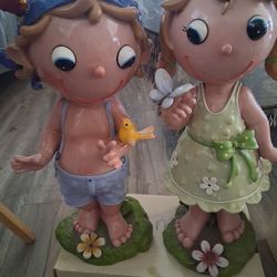 Vintage garden statues