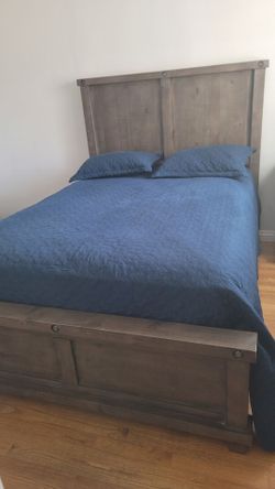 Solid wood bed frame