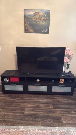 IKEA TV unit, black, 85 1/8x16 1/4x21 1/8 "