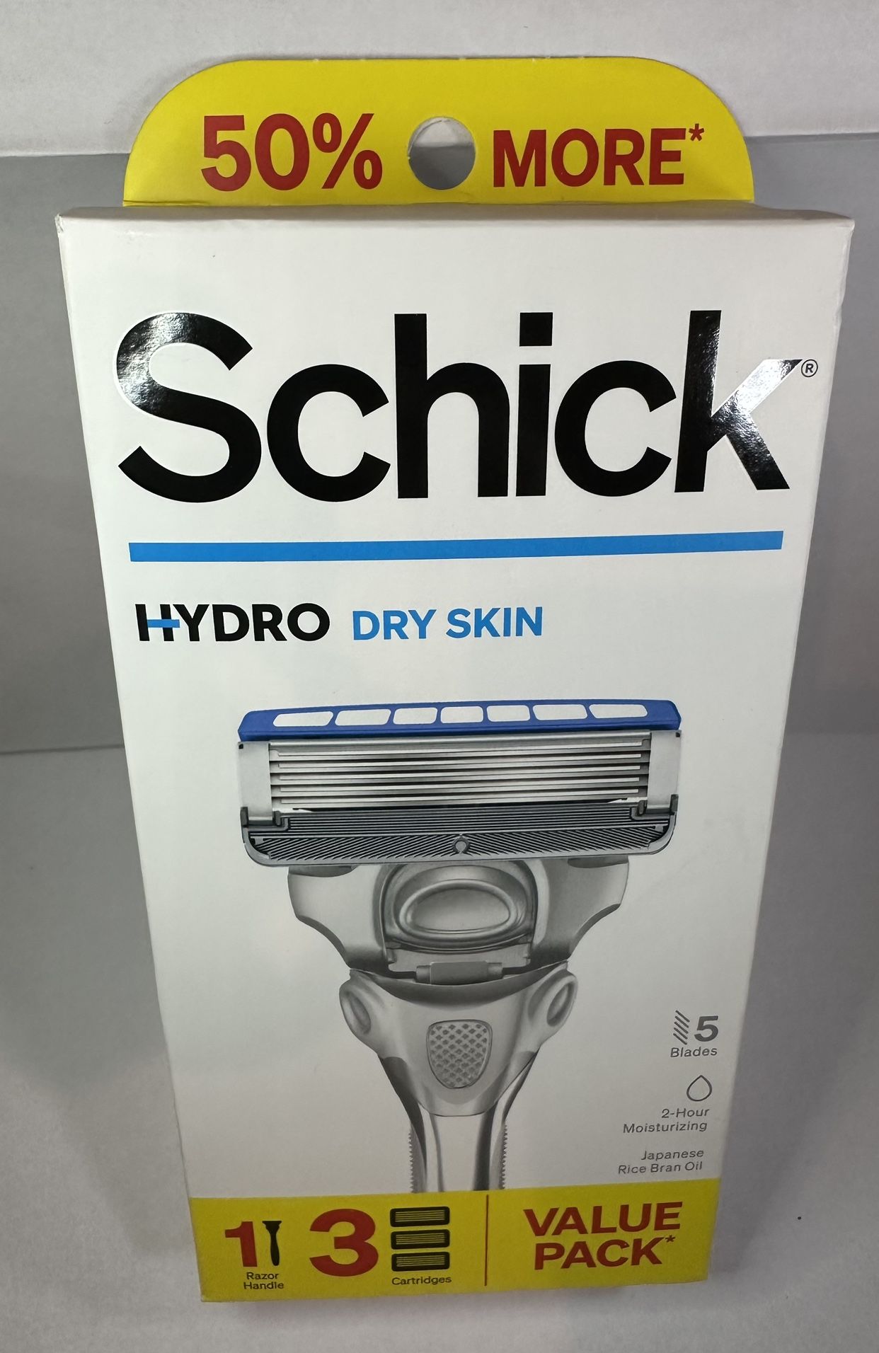 Hydro® Dry Skin Razor 1 razor handle + 3 cartridges.