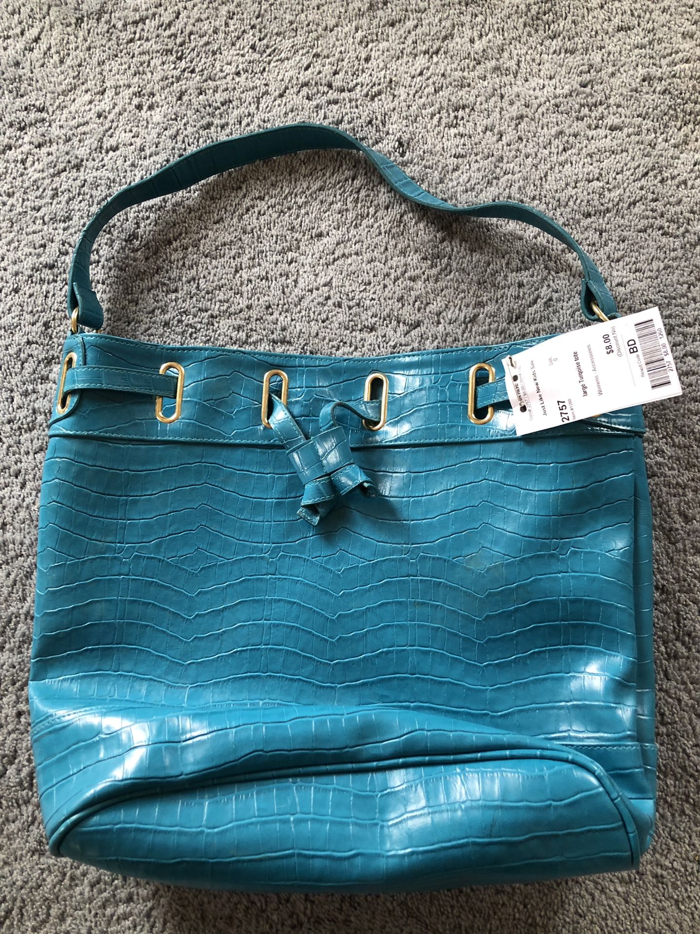 Large turquoise tote