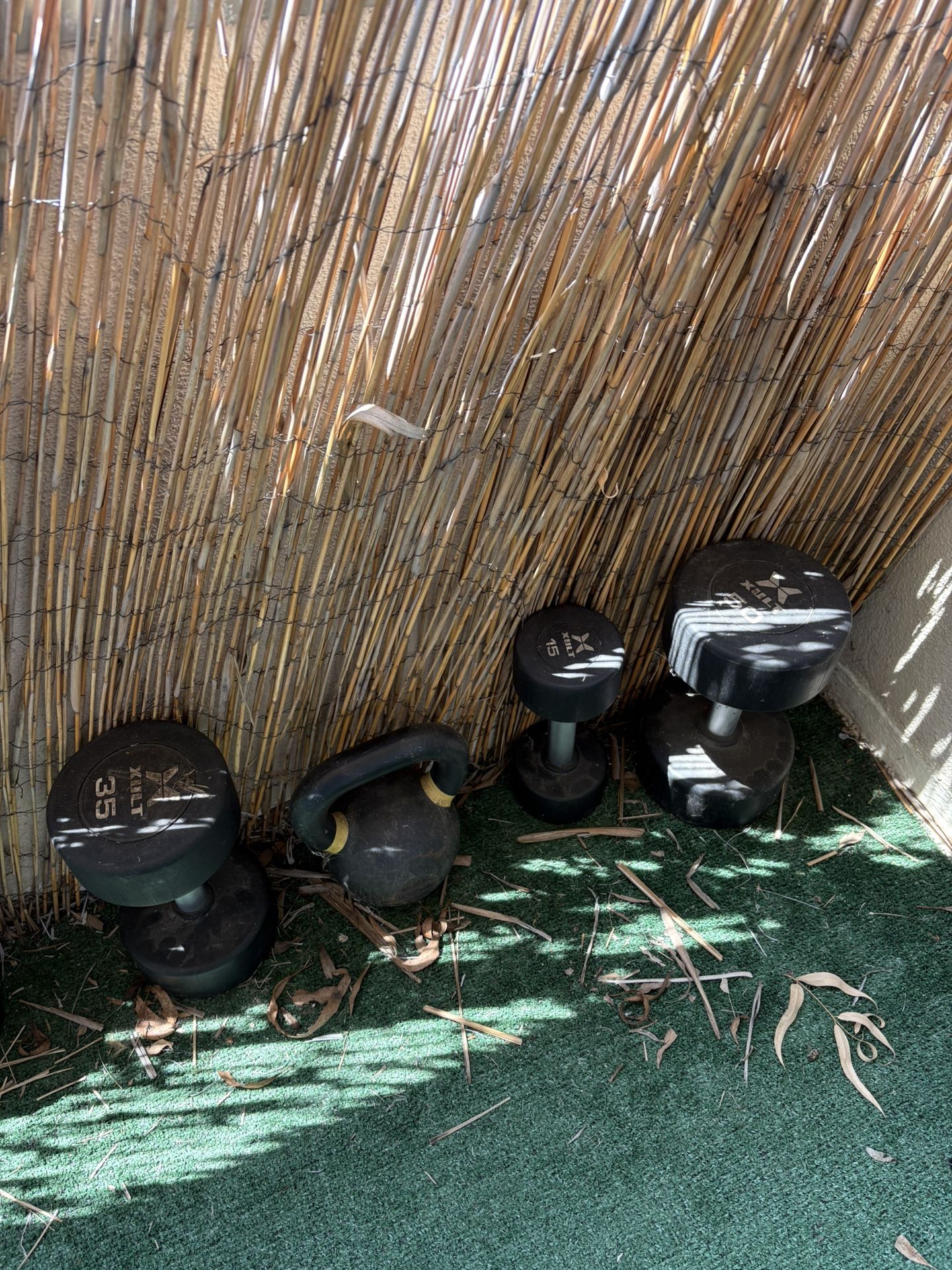 Dumbbell Set + Kettlebell ā 15lb, 35lb, 50lb Pairs & 25lb Kettlebell ā $250 OBO