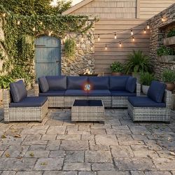 7pc Outdoor Sectional Patio Furniture Set