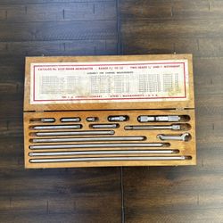 Starrett 823F Inside Micrometer Set – Complete w/ Wood Case – USA Made