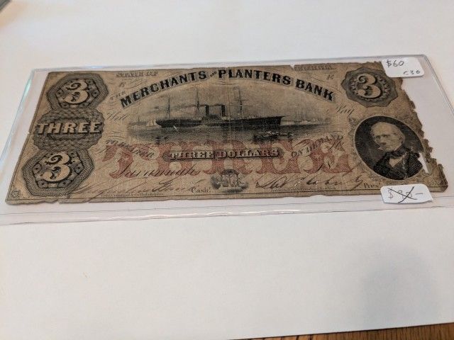 Real $3 Bill From The 1800s!