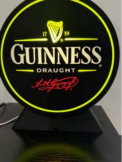 Letrero Luminoso de Guinness Draught - Lámpara de Pub Irlandés Retro - Decoración para Bar en Casa,