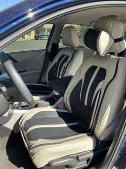 Car Seat Covers Thick PU Leather, Universal, Black and Grey