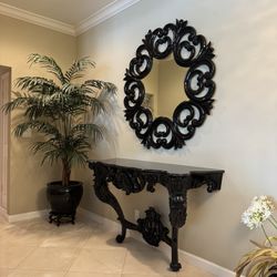 Wall Console Entry Table & Matching Mirror Set