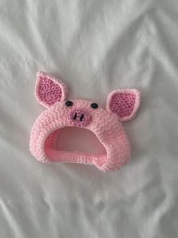 Crochet Pig Hat for Cats