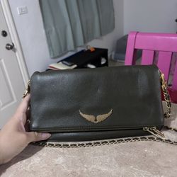 ZADIG VOLTAIRE LEATHER GREEN PURSE