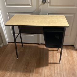 Vintage Retro Looking Metal And Wood Desk