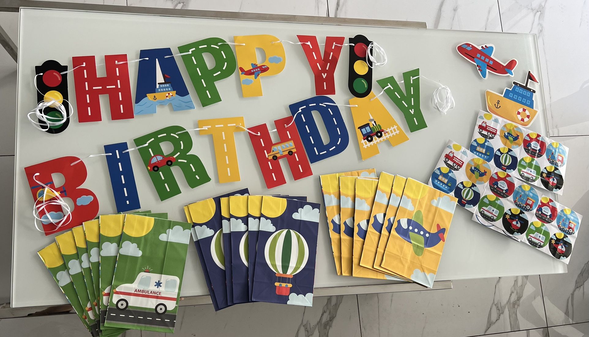 Transportation decor For Birthday Party