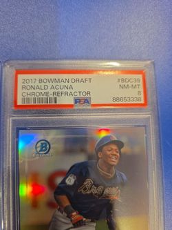2017 Bowman Draft Ronald Acuna Chrome Refractor PSA 8