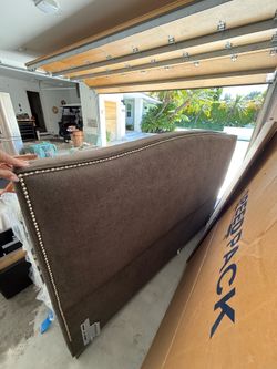 King Headboard, rail system & king box springs (no mattress)
