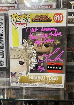 SIGNED w/ Quote - Himiko Toga (610) Funko Pop! - My Hero Academia Leah Clark