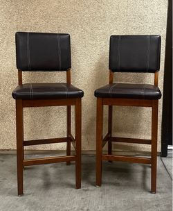 Set of 2 Bar Stools with Back