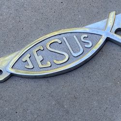 CHROME VEHICLE LICENSE FRAME /JESUS (FISH)