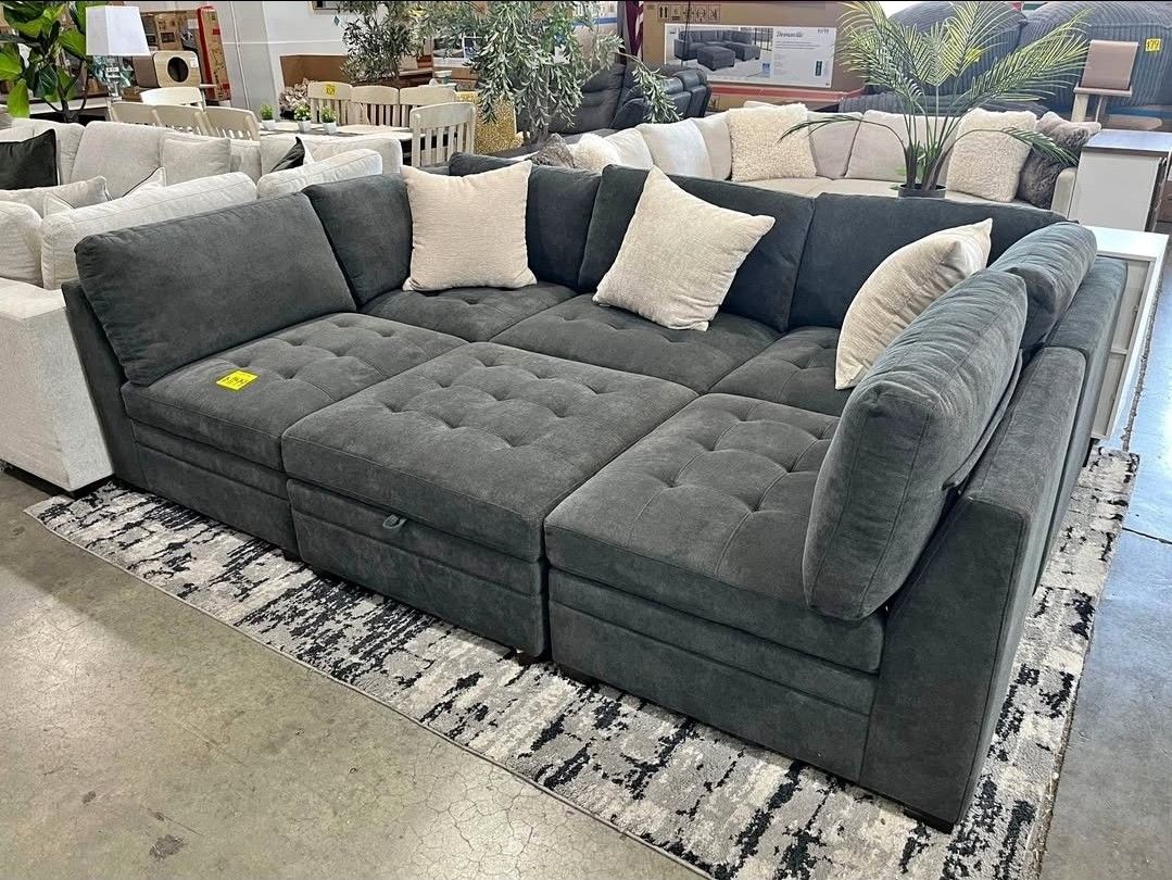 GREY DARK BRAND NEW MODULAR SECTIONAL SAME DAY DELIVERY