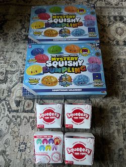 Mystery Squishy Dumpling Countdown Calendars & Squeeezy fortune cookie