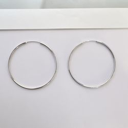60mm Silver Hoop Earrings for Women