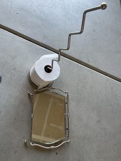 Toilet Paper Holder And Vanity Mirror $8