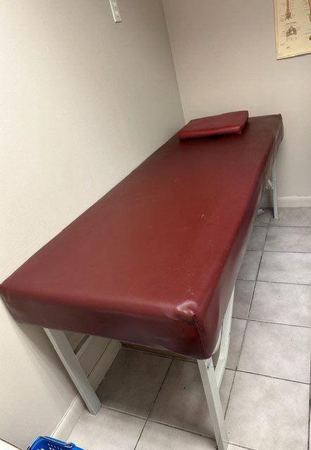 2. Medical Exam Table (Maroon) — $120