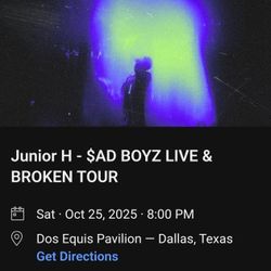 JUNIOR H TONIGHT 4 PACK AISLE SEATS 