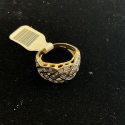 Gold Cluster Diamond Ring 