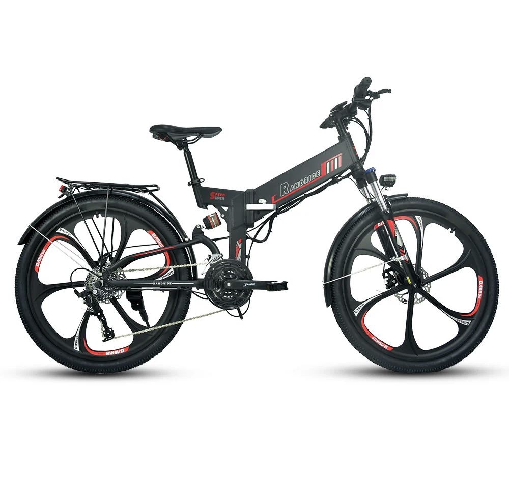 RANDRIDE Hurricane - Folding Commuter Electric Bike Foldable Travel Electric Bicycle 750W,17AH,27 Speed 