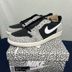 Jordan 1 Low Black Cement Mens 10.5