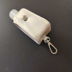 Holographic White/Pink Keychain - Empty Squirt Bottle for Hand Sanitizer, Lotion, Etc. 