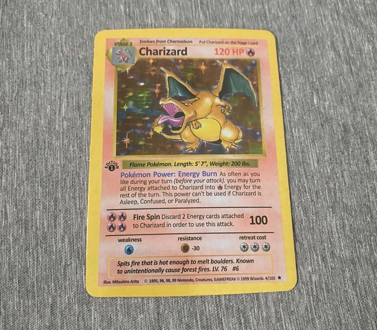 CUSTOM Pokemon Charizard 1st Edition Shadowless Card TCG
