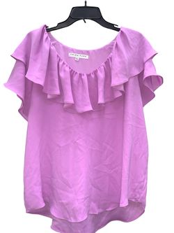Trina Turk Jena Ruffled Off Shoulder Violet Top Size XL