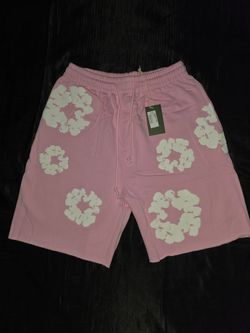 Denim Tears The Cotton Wreath Sweat Shorts, Powder Pink, Size S, M, L & XL