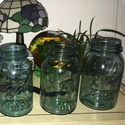 5 Vintage Blue Perfect Mason Jars From 1923
