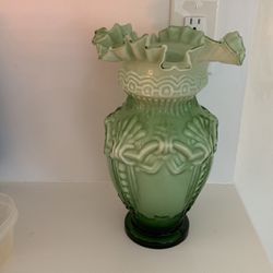 VTG Fused Cased Glass Vase 12”
