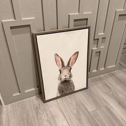 Kate and Laurel Sylvie Female Rabbit Framed Canvas Wall Art by Amy Peterson