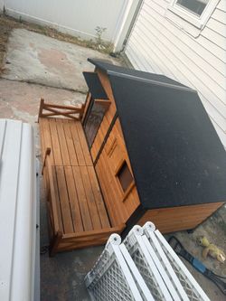 Outside dog house