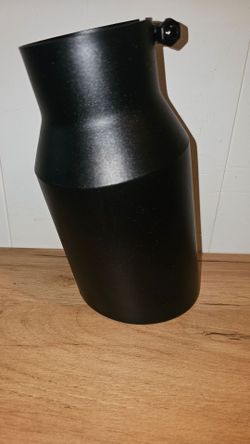 MUFFLER TIP: 2.5" inlet 4" outlet 12" length, suitable for tailpipe with a 2.5" outside