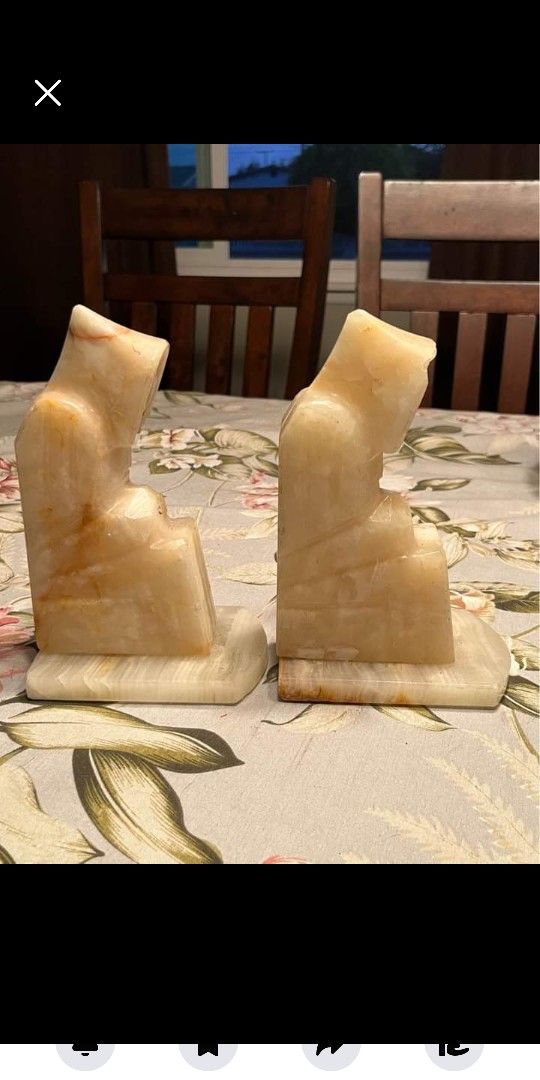 Vintage Marble Bookends