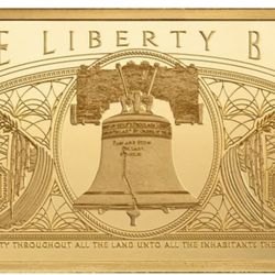 1 oz Gold Bar Pamp Liberty Bell