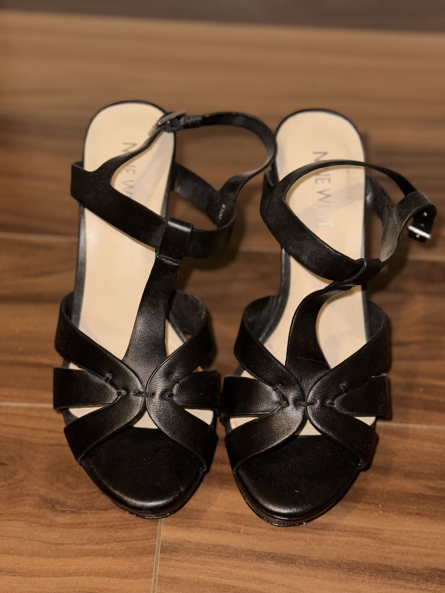 Nine West Woman’s Platform Sandals Leather Black