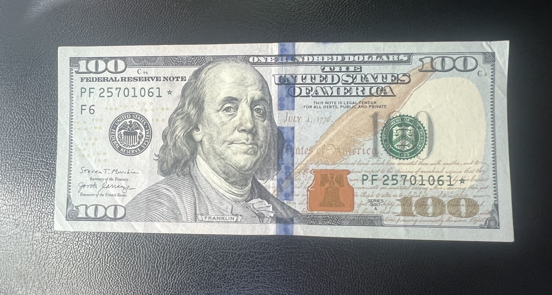 100 dollar bill star note