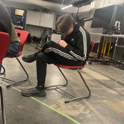 retarded jewish white kid comes with adidas tracksuit and yeezys
